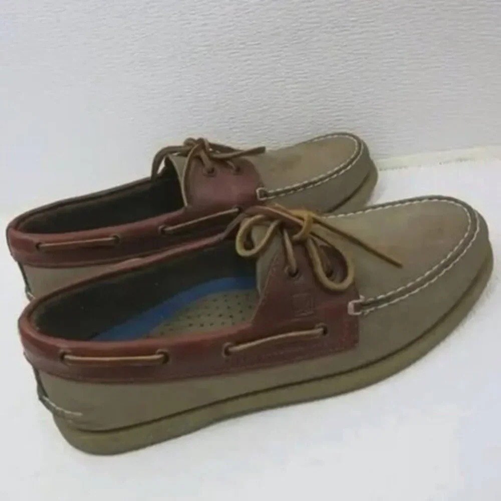 Sperry Top-Sider Two Tone Nubuck Leather Comfort Deck Boat Shoes Footwear 10 M